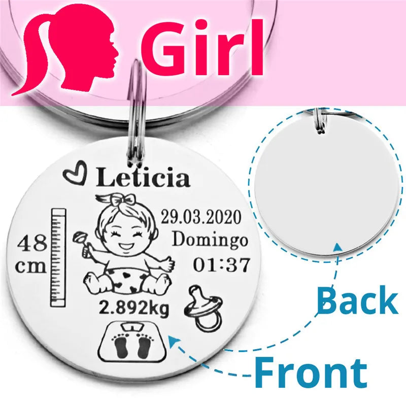Keychain Name Birth Weight Height