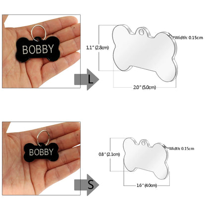 Dog ID Tag Stainless Steel Engraved Pet Name Birthday Phone No. and Gender with Ring