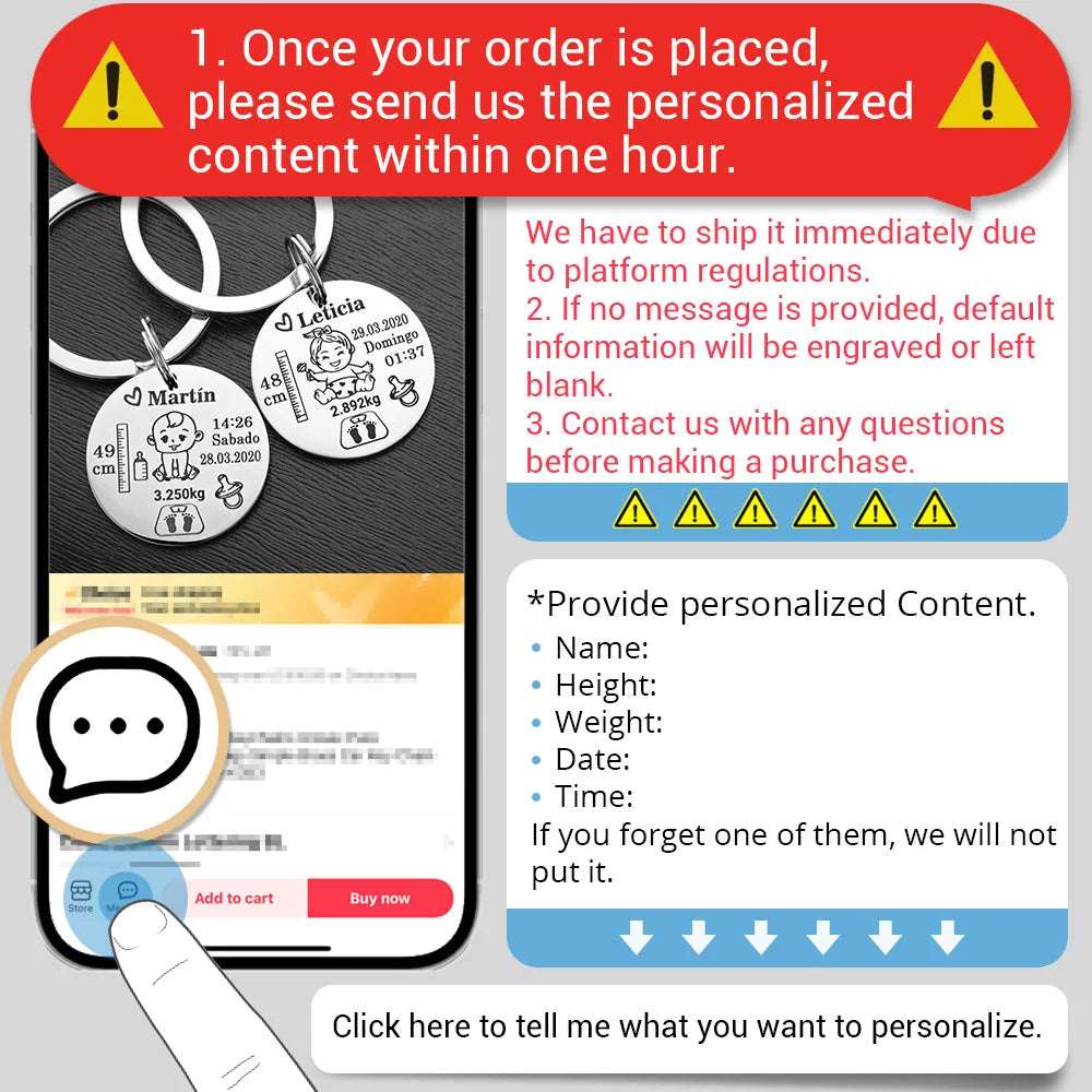 Keychain  Name Birth Weight Height