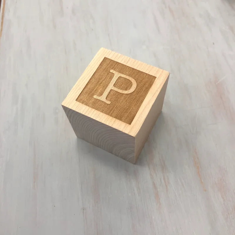 1pc A-Z personalized wood blocks