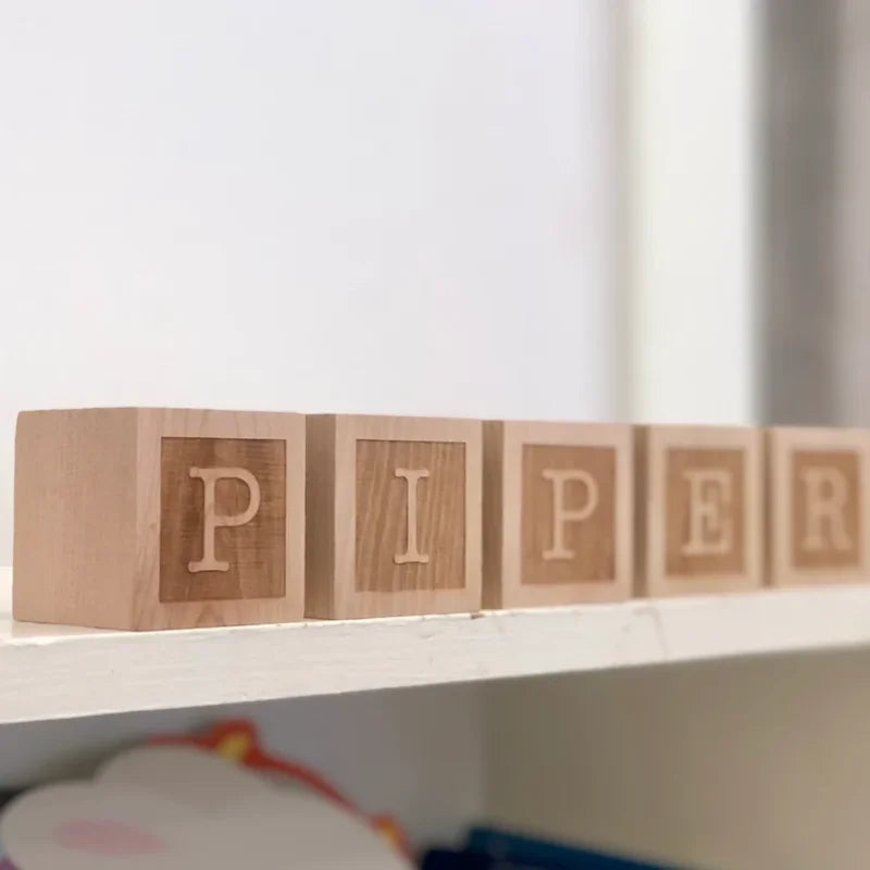 1pc A-Z personalized wood blocks
