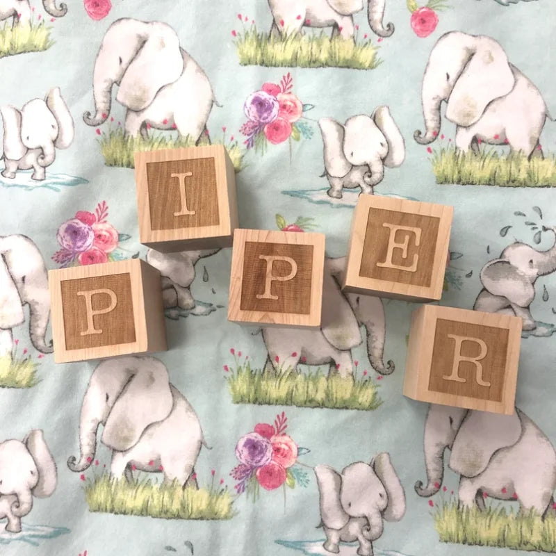 1pc A-Z personalized wood blocks